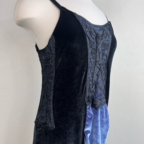 Vintage Goth Steampunk Cykxtees Velvet Cosplay Princess Renaissance Maxi Dress - Picture 7 of 16